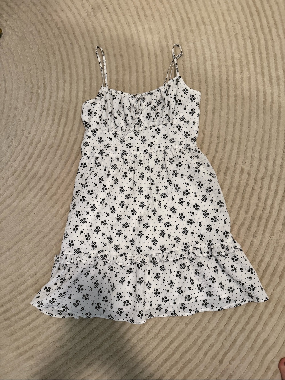 BCBGeneration Black & White Floral Mini Dress XS